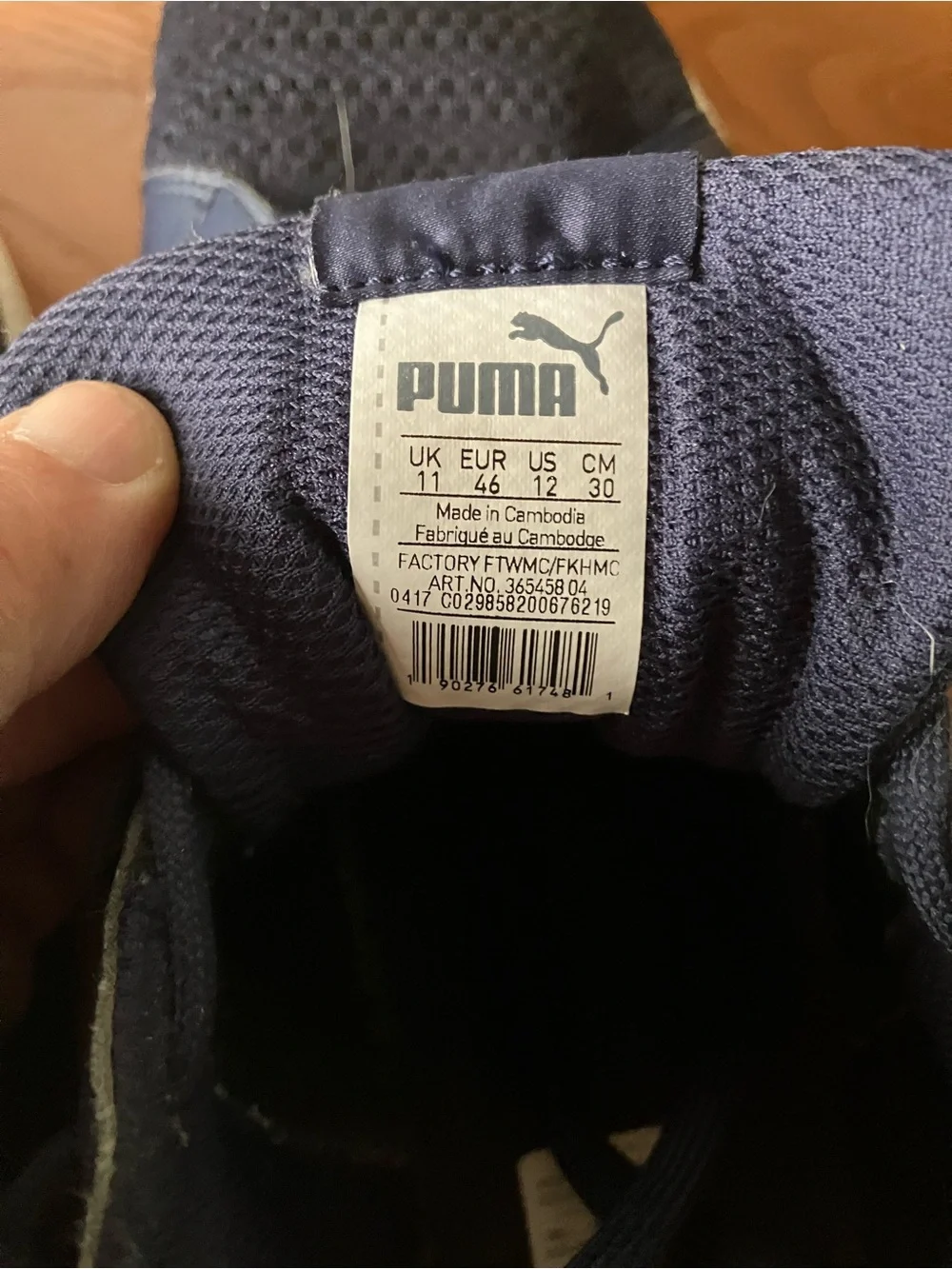 Puma Smash Knit C Women’s Sneakers Navy and White Low-Top Size 11